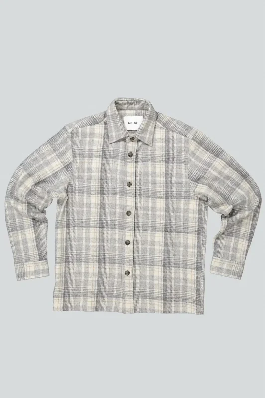 men's everyday shirts -Men's Frode Overshirt In Grey Check