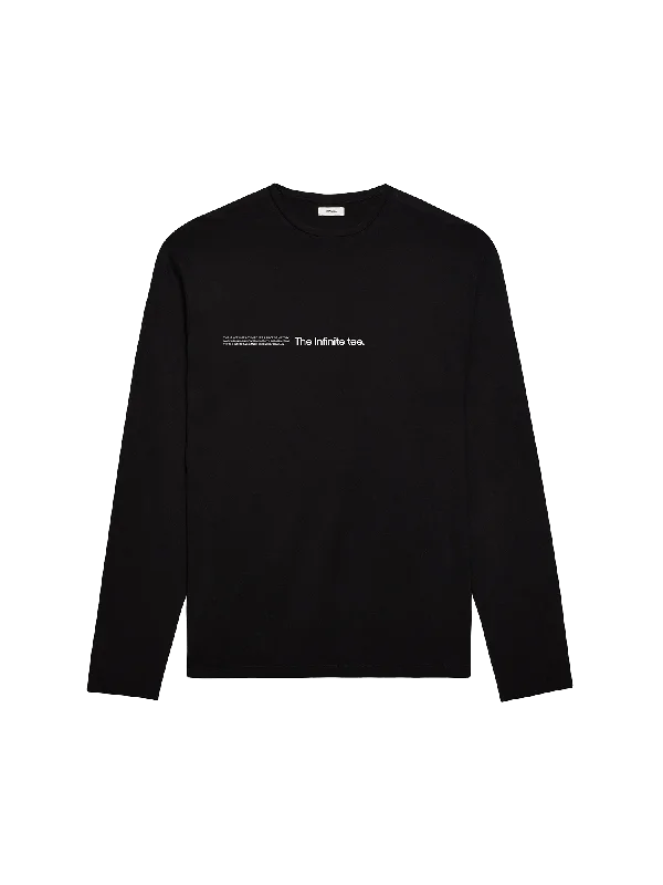 men's summer t-shirts with prints -Mens PANGAIA LAB Infinited Fiber Long Sleeve T-shirt—black