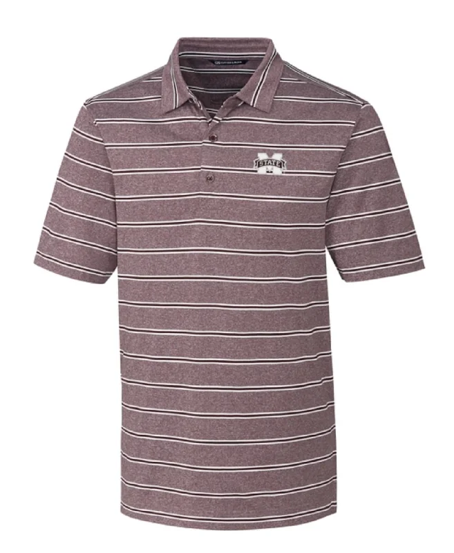 men's premium polo shirts for work -Men's Mississippi State Stretch Polo Shirt In Heathered Stripe