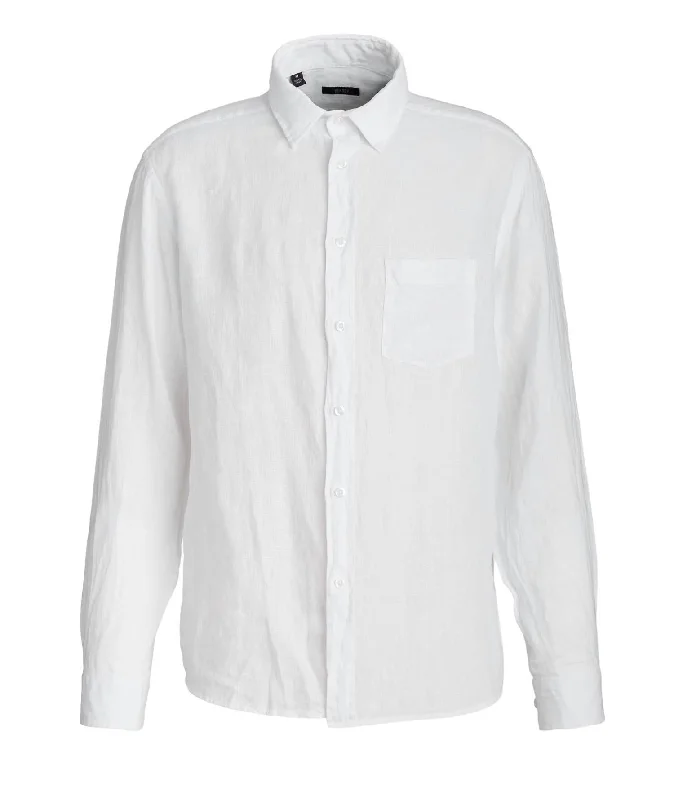 stylish casual shirts -Miami Linen Shirt In White