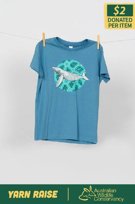 men's summer cotton tees -Migaloo 'Australian Wildlife Conservancy' Carolina Blue Cotton Crew Neck Kids T-Shirt