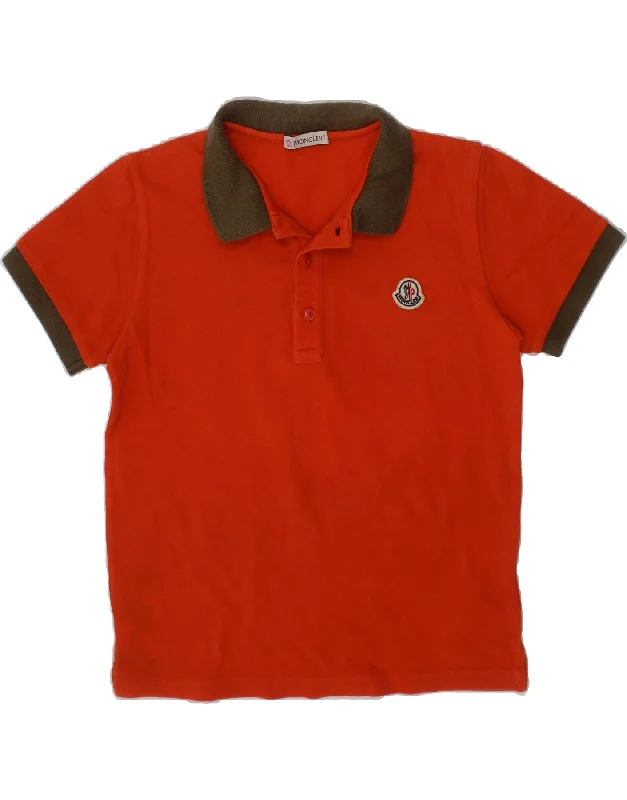 casual golf polo shirts for men -MONCLER Boys Polo Shirt 9-10 Years Orange Cotton