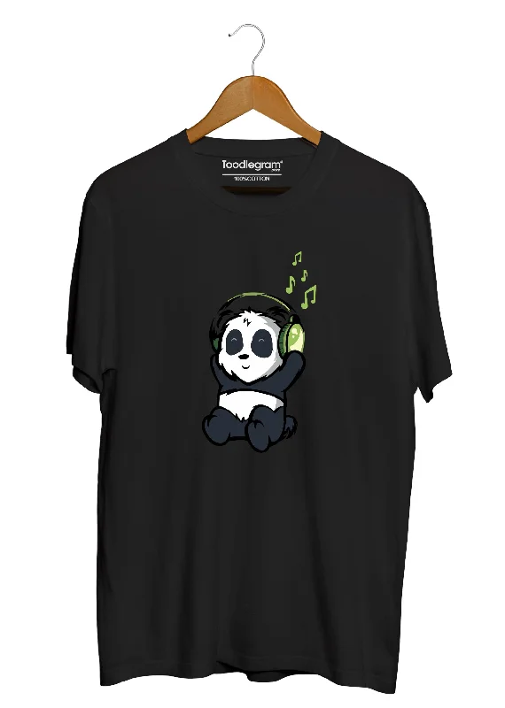 men's fashion fit t-shirts -Music Panda Plus Size T-Shirt