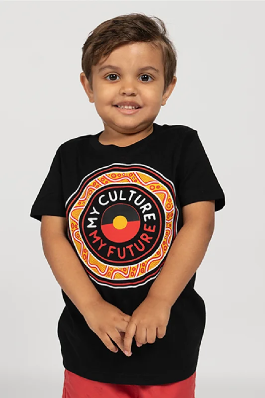 men's fashion t-shirts -Our Bloodline Black Cotton Crew Neck Kids T-Shirt