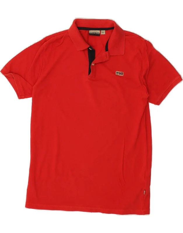 vibrant polo shirts for men -NAPAPIJRI Boys Polo Shirt 13-14 Years Red Cotton