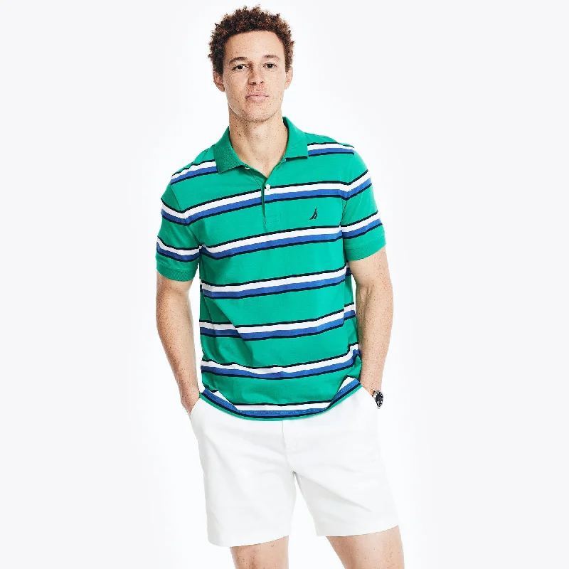 embroidered logo polo shirts for men -Nautica Classic Fit Striped Polo