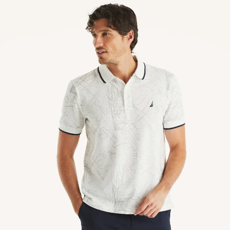 men's golf polo shirts -Nautica Mens Classic Fit Printed Polo