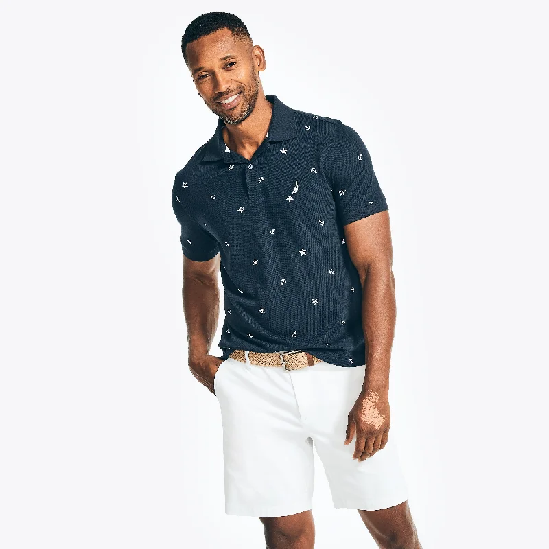 men's designer casual polo shirts -Nautica Mens Classic Fit Sailboat Printed Polo