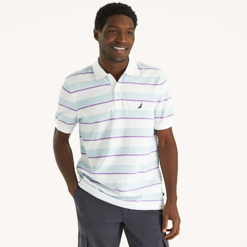 men's embroidered polo shirts -Nautica Mens Classic Fit Striped Deck Polo