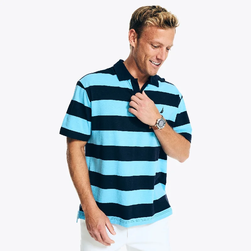 men's classic fit cotton polo shirts -Nautica Mens Classic Fit Striped Polo