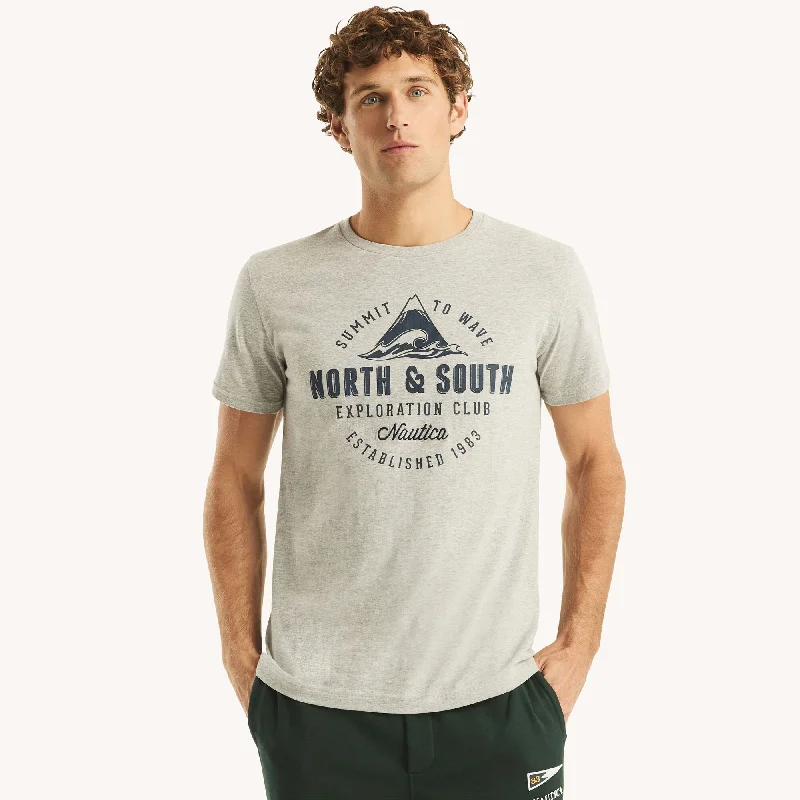 men's cotton t-shirts for sports -Nautica Mens Exploration Club Graphic T-Shirt