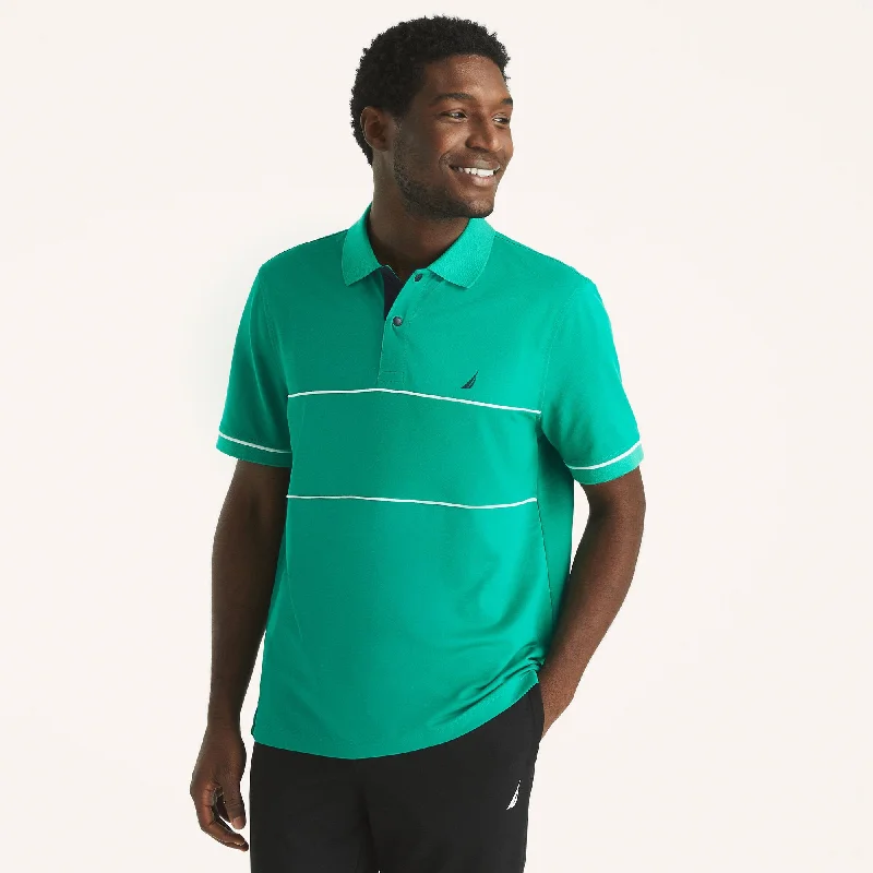 stylish striped polo shirts for men -Nautica Mens Navtech Colorblock Classic Fit Polo