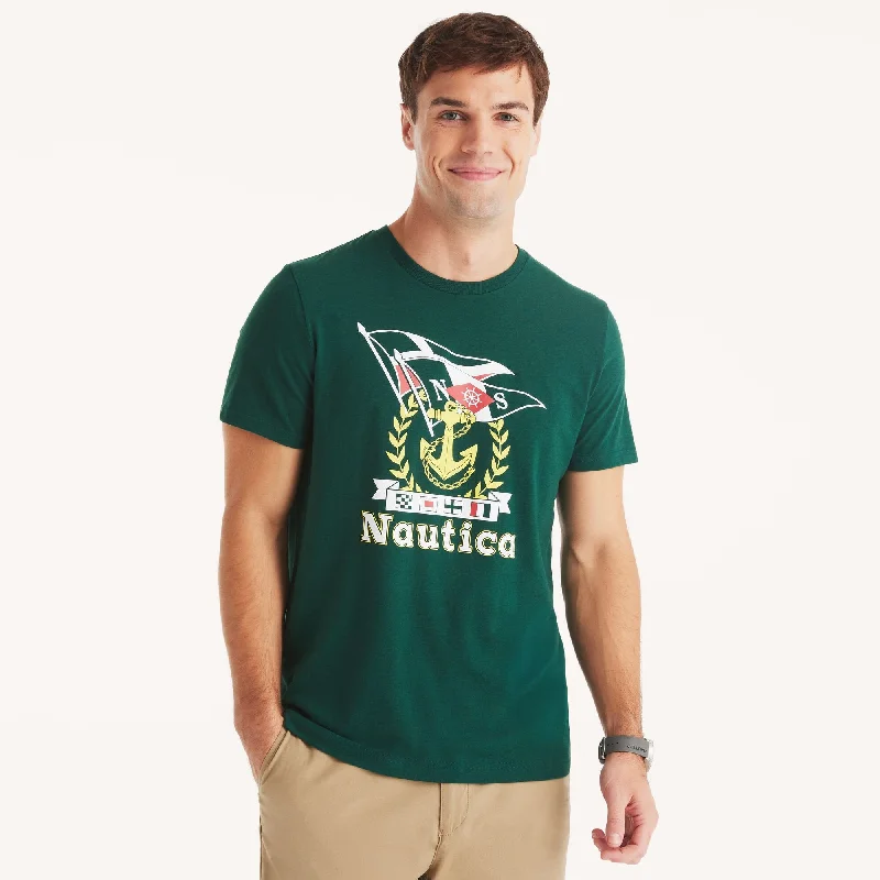 men's soft cotton t-shirts -Nautica Mens Sailing Heritage Graphic T-Shirt