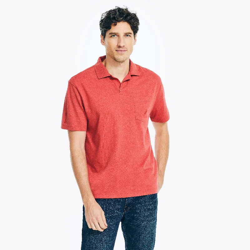 men's casual cotton polo shirts -Nautica Mens Sustainably Crafted Relaxed Fit Polo