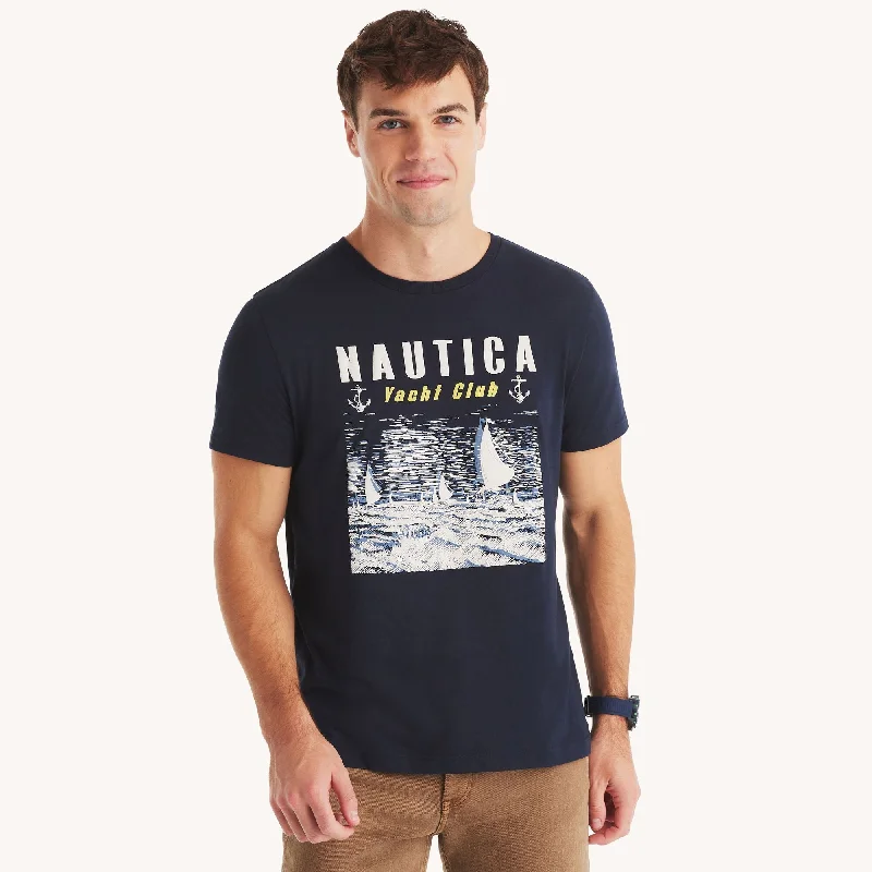 classic t-shirts for men -Nautica Mens Yacht Club Graphic T-Shirt