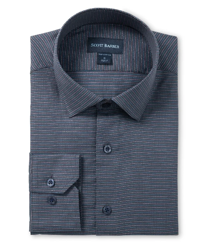 men's high-performance shirts -Neat Dobby Check, Navy