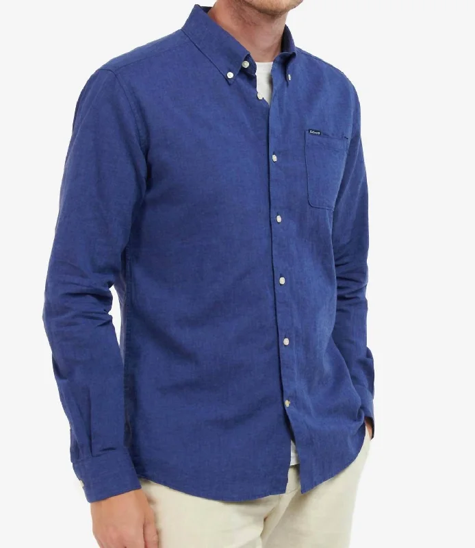 men's comfy dress shirts -Nelson Tailored Shirt In Indigo