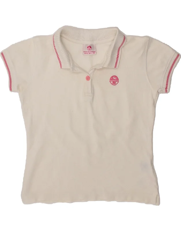 soft-touch polo shirts for men -NORTH SAILS Girls Polo Shirt 9-10 Years White Cotton