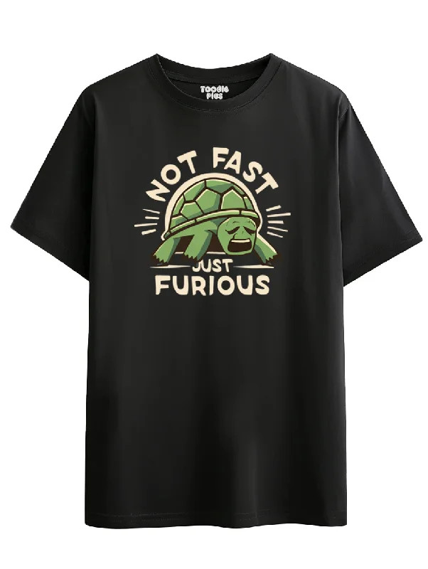 comfortable cotton t-shirts -Not Fast Just Furious Plus Size T-Shirt