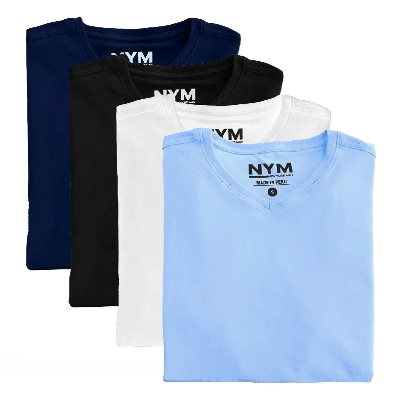 comfortable t-shirts for men -Pima Cotton V-Neck T-Shirt by NYM