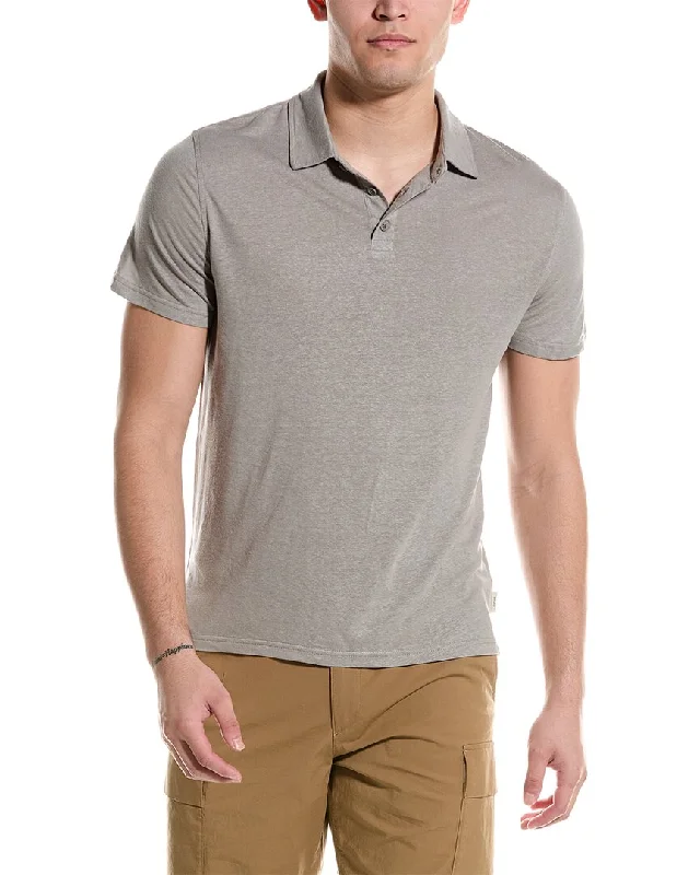 men's stylish sport polo shirts -Onia Linen-Blend Polo Shirt