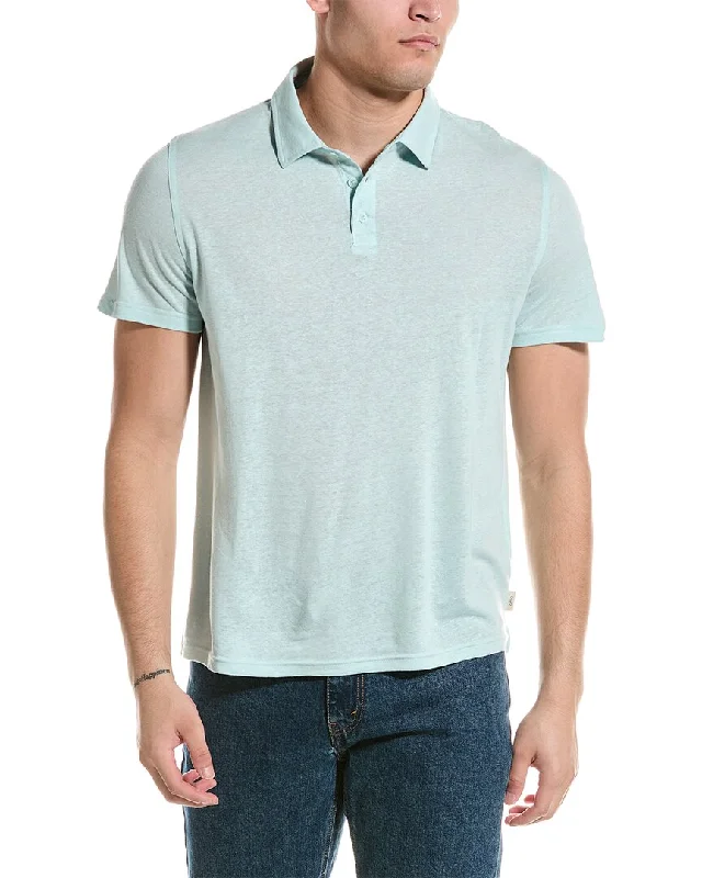 men's polo shirts for sports -Onia Linen-Blend Polo Shirt