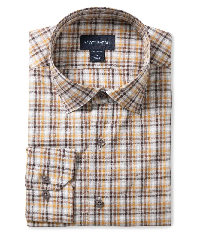 men's performance shirts -Organic Cotton Ombré Tattersall, Auburn