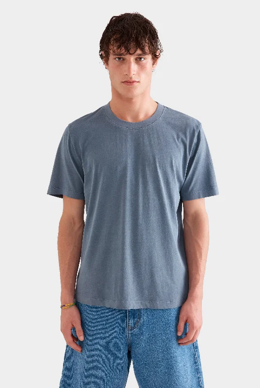 men's summer t-shirts with prints -Pigment Dyed T-Shirt -  Dark Slate