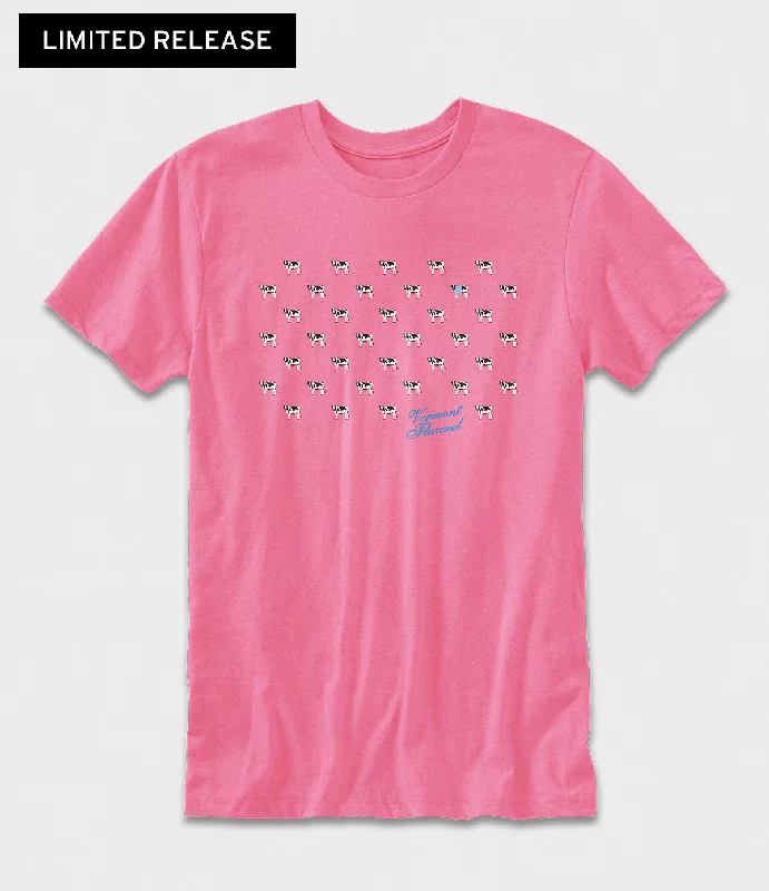 trendy t-shirts for men -Pink '90s Throwback Cow-a-Dot Graphic T-Shirt