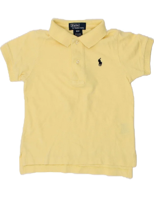 men's fashion polo shirts -POLO RALPH LAUREN Baby Boys Polo Shirt 12-18 Months Yellow Cotton