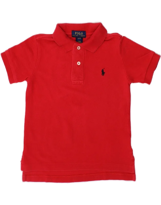 men's classic striped polo shirts -POLO RALPH LAUREN Baby Boys Polo Shirt 18-24 Months Red Cotton