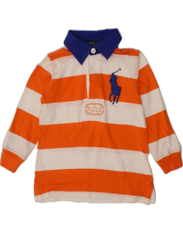 casual pique polo shirts for men -POLO RALPH LAUREN Baby Boys Rugby Polo Shirt 18-24 Months Orange Striped