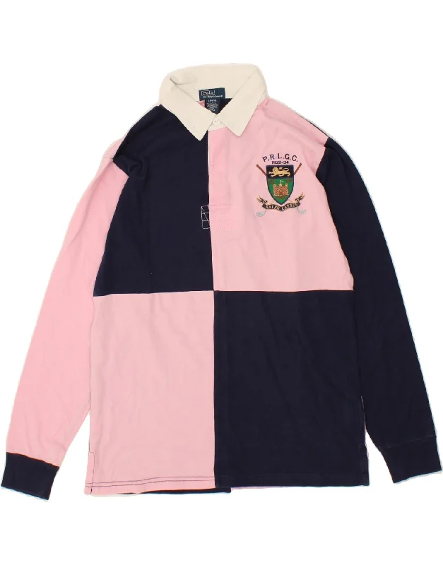 modern style polo shirts for men -POLO RALPH LAUREN Boys Graphic Long Sleeve Polo Shirt 14-15 Years Pink