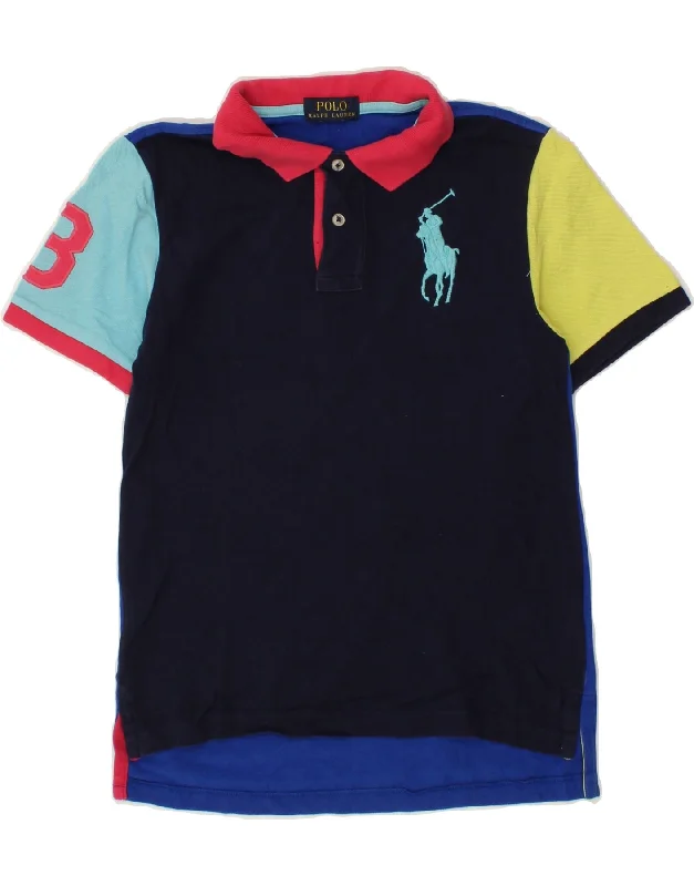 custom-fit polo shirts for men -POLO RALPH LAUREN Boys Graphic Rugby Polo Shirt 13-14 Years Navy Blue