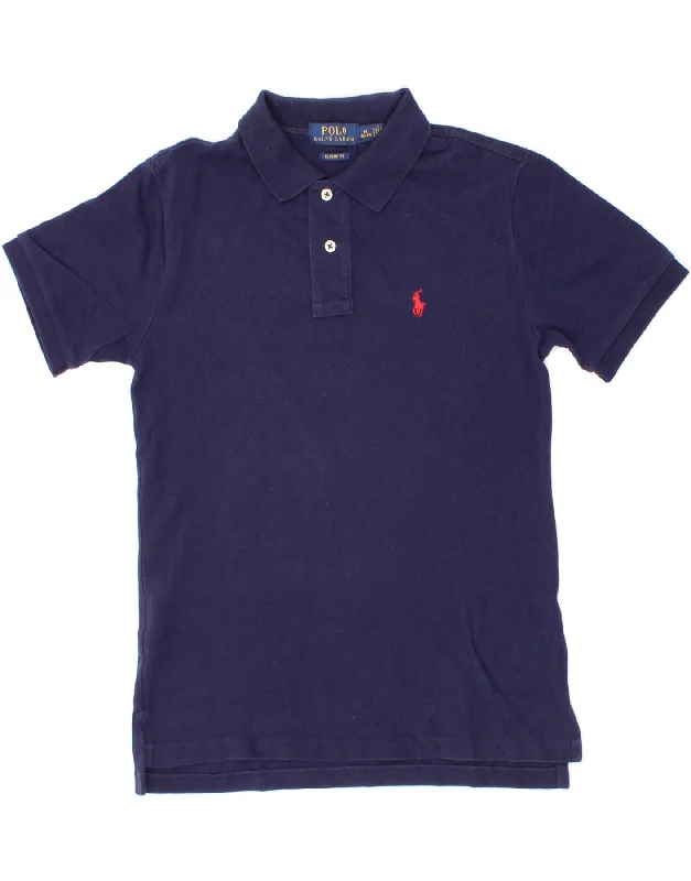 men's stylish cotton polo shirts -POLO RALPH LAUREN Boys Polo Shirt 10-11 Years Medium  Navy Blue Cotton