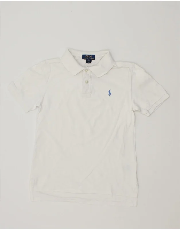 slim fit pique polo shirts for men -POLO RALPH LAUREN Boys Polo Shirt 10-11 Years Medium  White Cotton