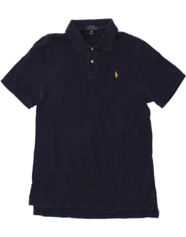 men's golf polo shirts with collars -POLO RALPH LAUREN Boys Polo Shirt 15-16 Years XL Navy Blue Cotton