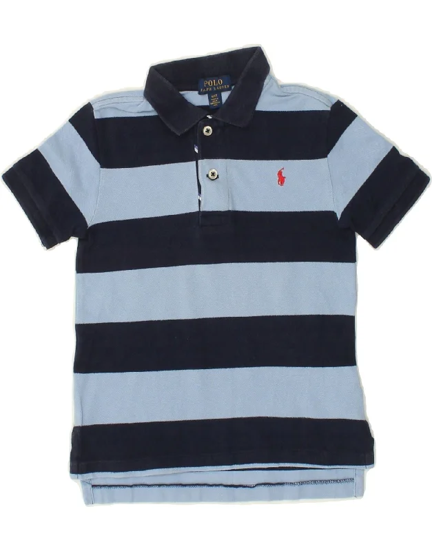 custom-fit polo shirts for men -POLO RALPH LAUREN Boys Polo Shirt 3-4 Years Blue Striped Cotton