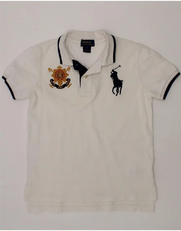 formal polo shirts for men -POLO RALPH LAUREN Boys Polo Shirt 5-6 Years White Cotton