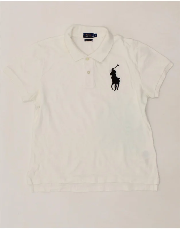 stylish plain polo shirts for men -POLO RALPH LAUREN Boys Skinny Polo Shirt 14-15 Years Medium  White Cotton