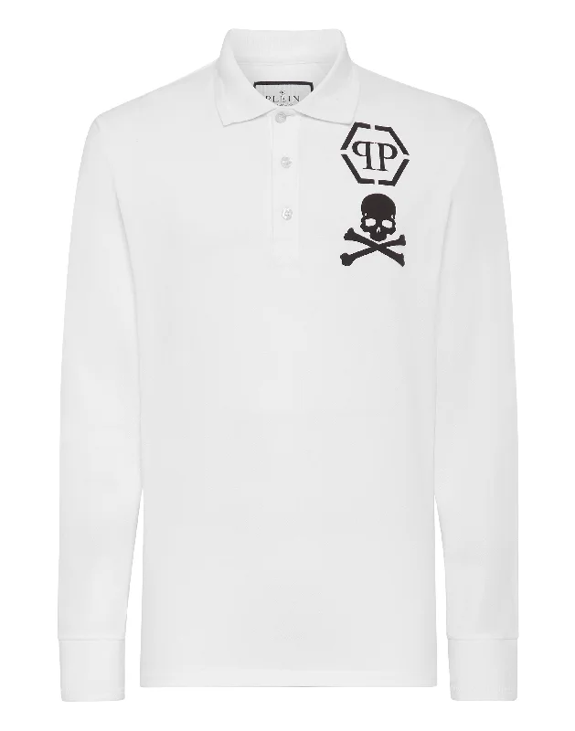 premium fit polo shirts for men -Polo shirt LS Skull&Bones