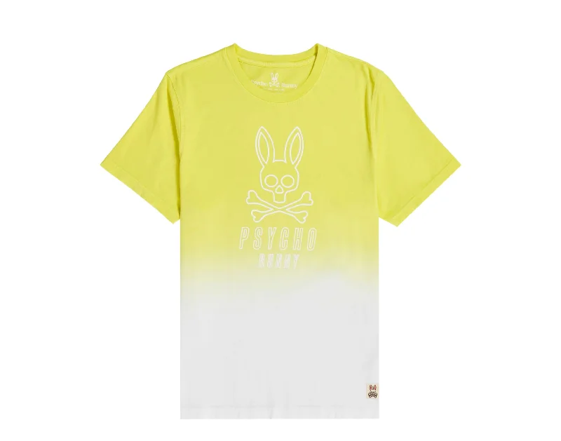 cool summer t-shirts -Psycho Bunny Faibanks Crew Neck Lemon Tonic Men's Tee Shirt B6U110N1PC-LNC