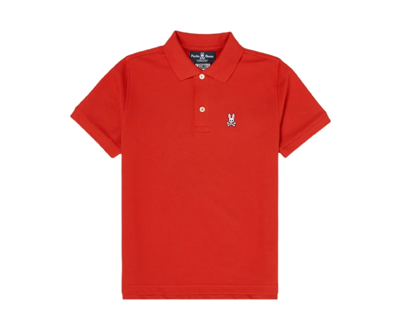 men's custom-fit shirts -Psycho Bunny Kids Classic Polo Brilliant Red Shirt B0K001CRPC-BRI