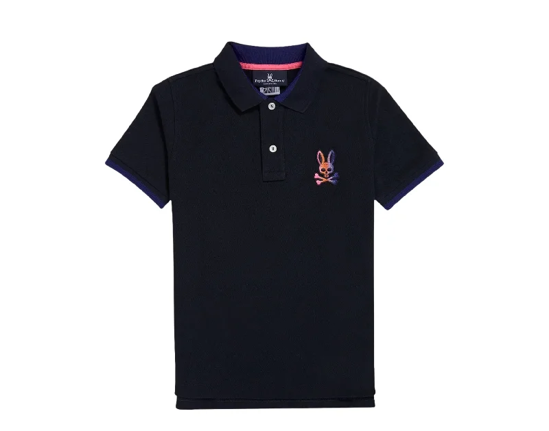 men's premium casual shirts -Psycho Bunny Kids' Dylan Gradient Polo Navy Shirt B0K201S1PC-NVY