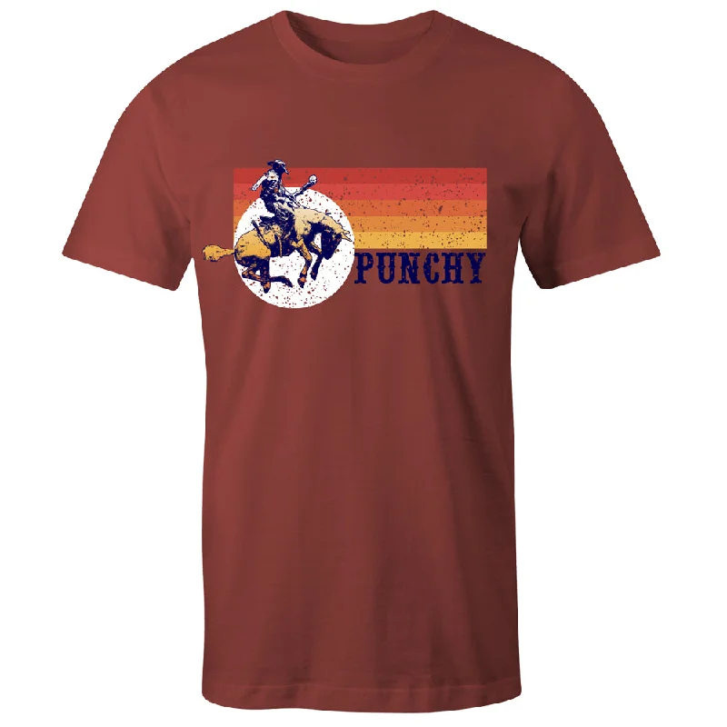 vintage graphic tees for men -"Punchy" Crimson T-shirt