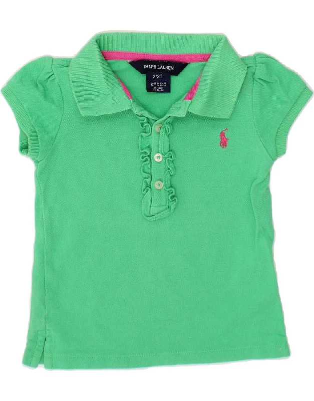 lightweight polo shirts for sports -RALPH LAUREN Baby Girls Polo Shirt 18-24 Months Green Cotton