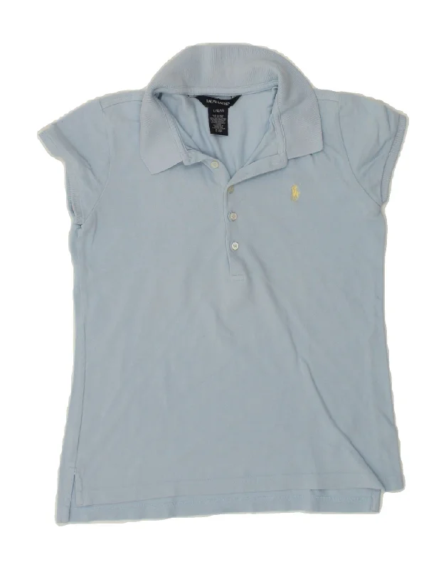 men's polo shirts for golf tournaments -RALPH LAUREN Girls Polo Shirt 12-13 Years Large Blue Cotton