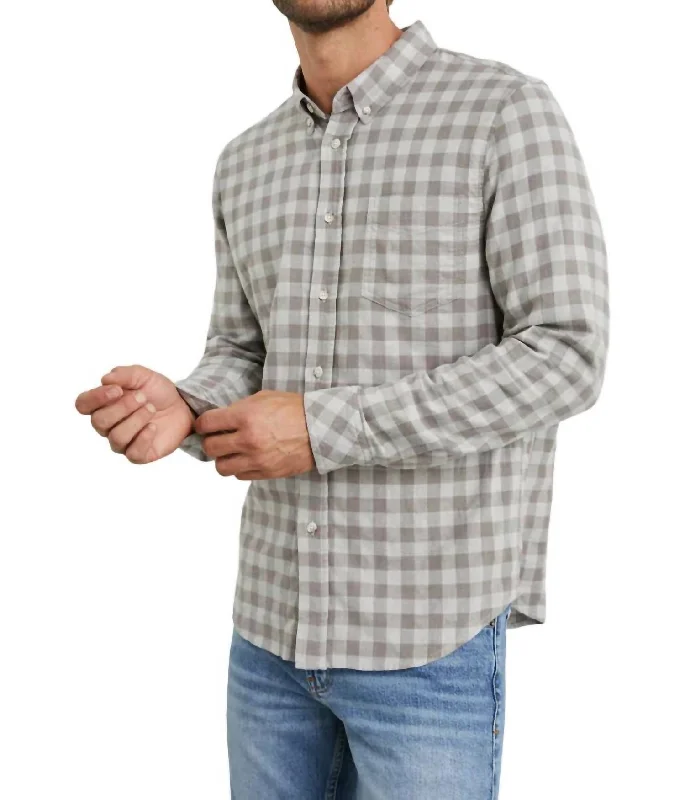 men's business casual shirts -Reid Shirt In Birch Bark Check