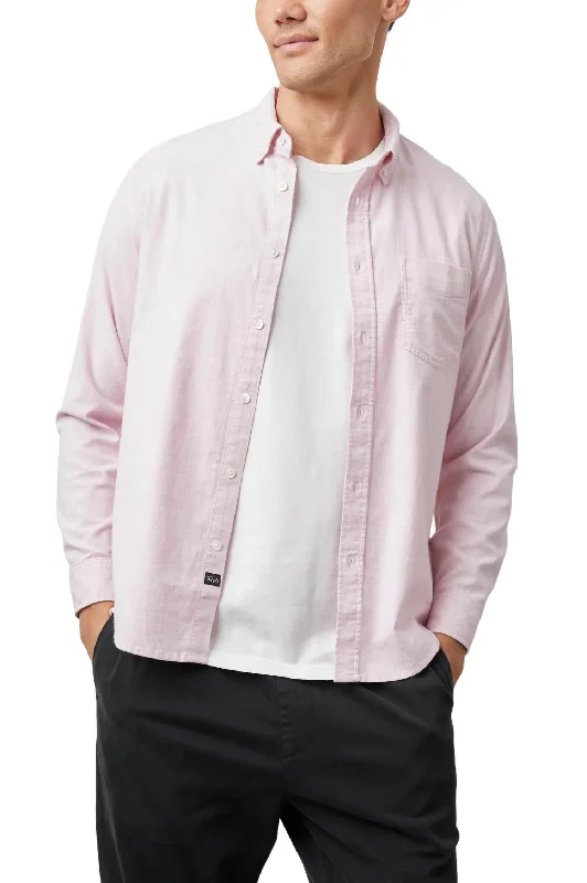 men's light-weight shirts -Reid Shirt In Coral Heather Oxford