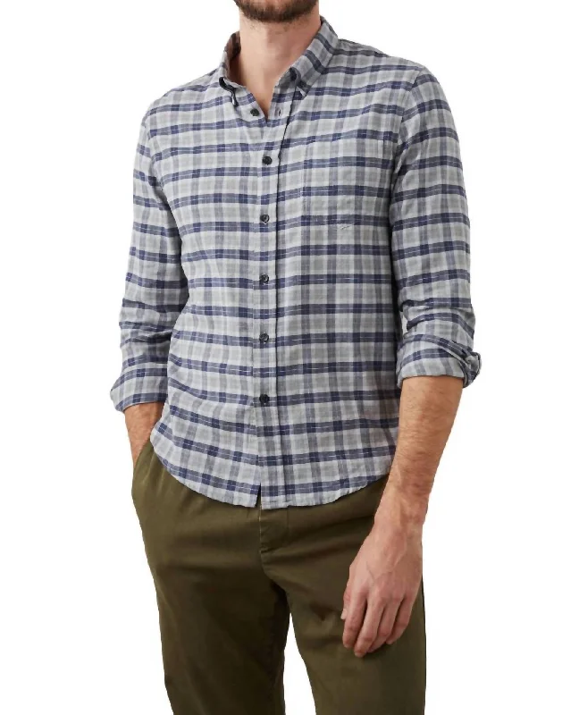 men's pocket shirts -Reid Shirt In Faded Navy Melange